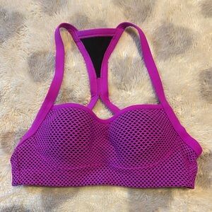 Victoria's Secret Purple Sports Bra with Mesh Detailing